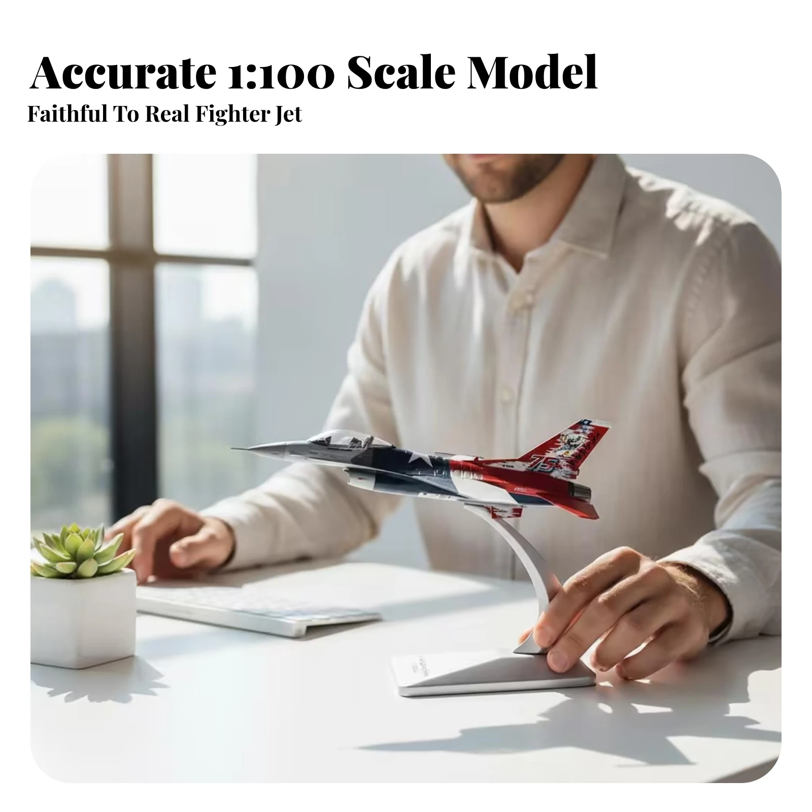 F-16 Fighter Model 1:100 Scale F-16 Model Collectible Item Painted Tricolor Finish Star Motif for Collector Shelf
F-16 Fighter Model 1:100 Scale F-16 Model Collectible Item Painted Tricolor Finish Star Motif for Collector Shelf