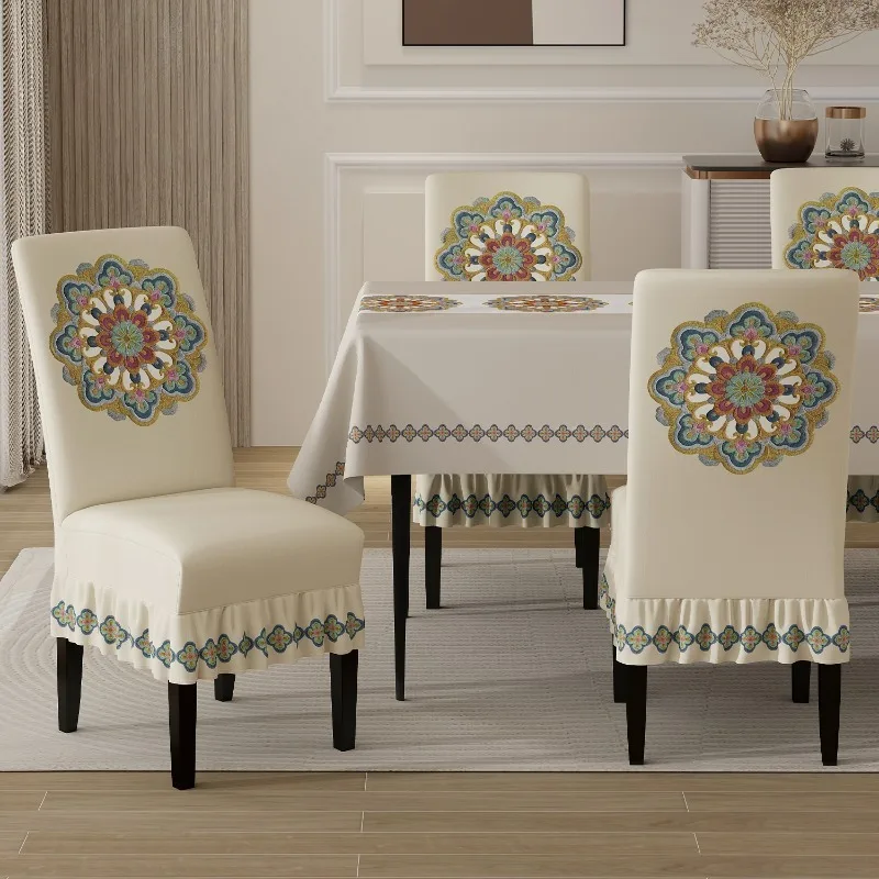 Skirt Hem Chair Cover High Elastic Fabric Fits Wear-resistant and Comfortable Feel Compact Structure for Home Dining Chair Cover
Skirt Hem Chair Cover High Elastic Fabric Fits Wear-resistant and Comfortable Feel Compact Structure for Home Dining Chair Cover