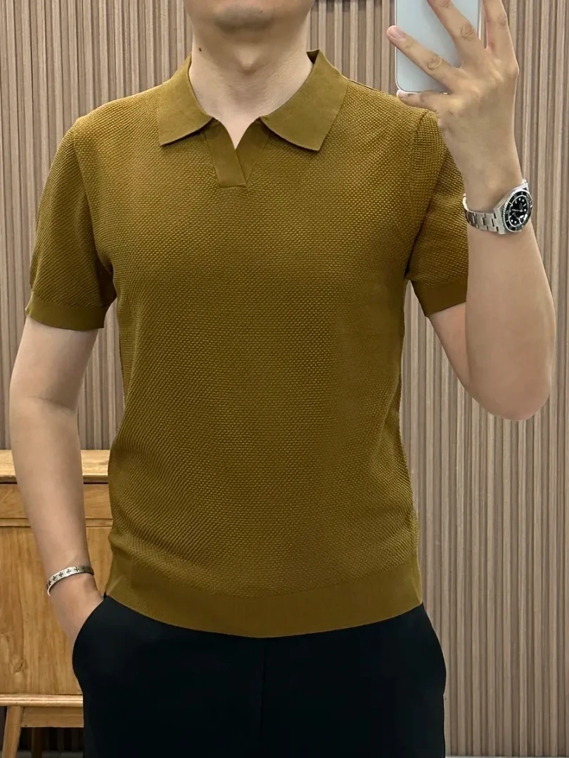 Summer Cool Feeling Lightweight Knitted Short Sleeve Fashion Casual Versatile Color Half Sleeve T-Shirt for Men Busines...
Summer Cool Feeling Lightweight Knitted Short Sleeve Fashion Casual Versatile Color Half Sleeve T-Shirt for Men Busines...