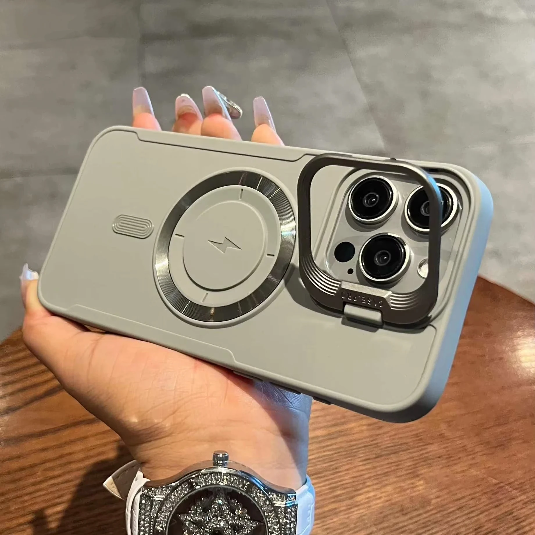 For Magsafe Cases For iPhone 13 Case iPhone 16 15 14 12 11 Pro Max Fashion Flip Up Lens Holder Magnetic Wireless Charging Cover
For Magsafe Cases For iPhone 13 Case iPhone 16 15 14 12 11 Pro Max Fashion Flip Up Lens Holder Magnetic Wireless Charging Cover