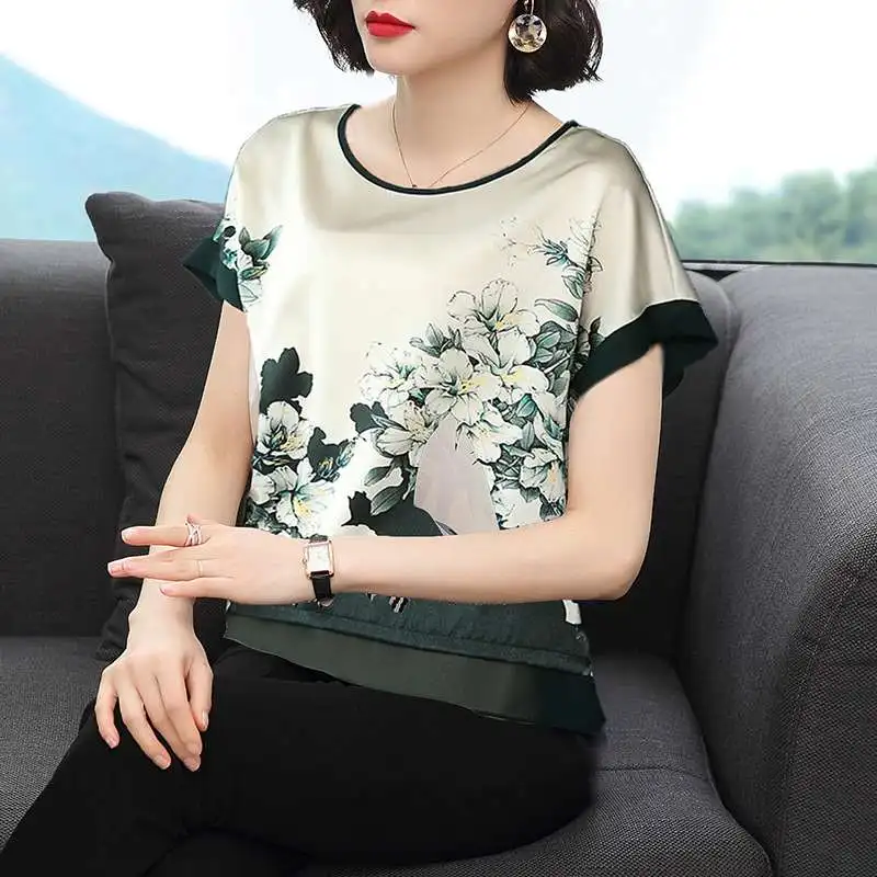 Summer Mom ort Sve T-irt Women Loose Bellycove round Ne Print Polyester Fiber Spring Collection
Summer Mom ort Sve T-irt Women Loose Bellycove round Ne Print Polyester Fiber Spring Collection