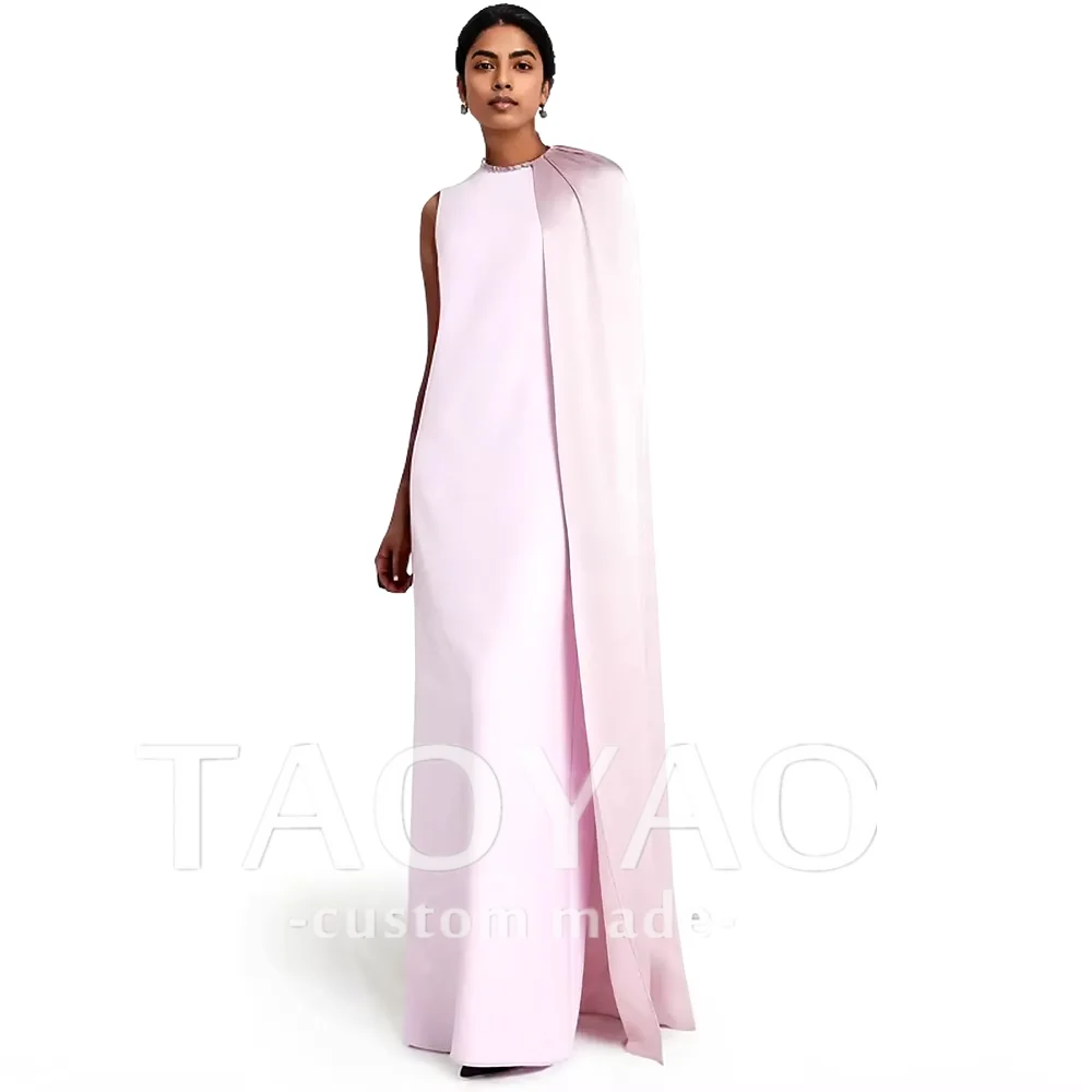 Elegant Pink Satin Evening Dresses 2024 Arabic Prom Party Gowns Sleeveless O-Neck Wedding Guest Dresses Muslim Gowns For Women
Elegant Pink Satin Evening Dresses 2024 Arabic Prom Party Gowns Sleeveless O-Neck Wedding Guest Dresses Muslim Gowns For Women