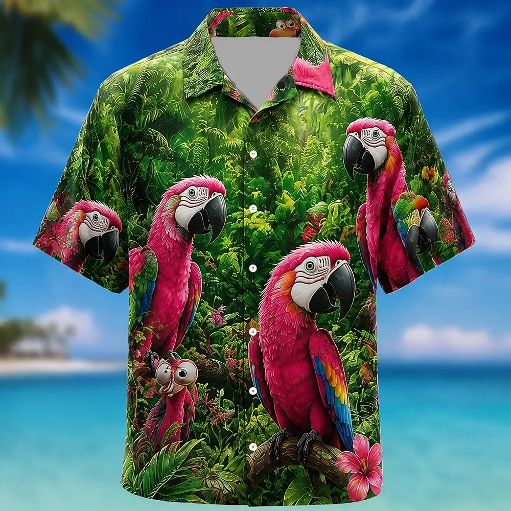 Men's Spring Summer Casual Shirt, Parrot & Tropical Jungle Print Tops for Daily Street Holiday Beach Dating & Leisure Outfit
Men's Spring Summer Casual Shirt, Parrot & Tropical Jungle Print Tops for Daily Street Holiday Beach Dating & Leisure Outfit