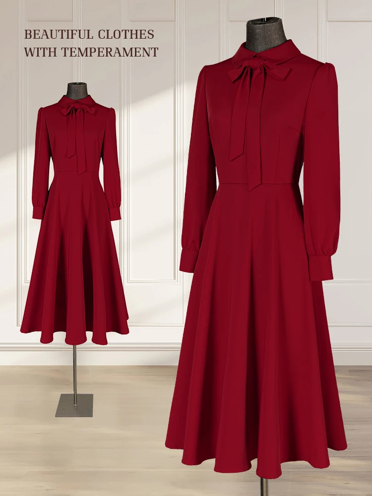 Red Dress Women's Spring Autumn Return Door Wedding Dress Hepburn Little Red Skirt Engagement Evening Gown Usual Wear
Red Dress Women's Spring Autumn Return Door Wedding Dress Hepburn Little Red Skirt Engagement Evening Gown Usual Wear