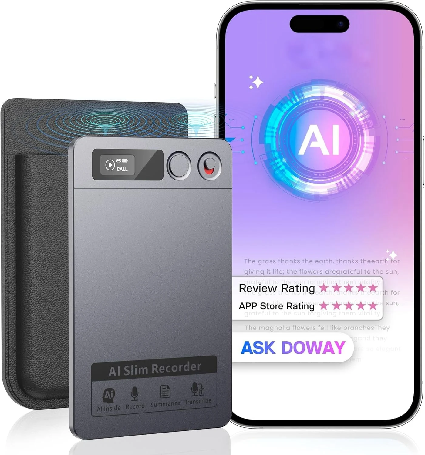 AI Voice Recorder Support 118 Languages App Control 64GB Memory Transcribe & Summarize with AI Technology for Meetings Calls
AI Voice Recorder Support 118 Languages App Control 64GB Memory Transcribe & Summarize with AI Technology for Meetings Calls