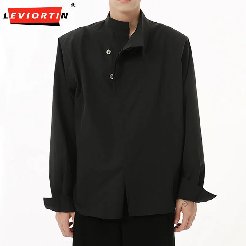 Men's Wear 2024 Autumn Rregular High Collar Casual Shirt Korean Styles Male V-neck Long Sleeve Shirts Solid Color Top Streetwear
Men's Wear 2024 Autumn Rregular High Collar Casual Shirt Korean Styles Male V-neck Long Sleeve Shirts Solid Color Top Streetwear