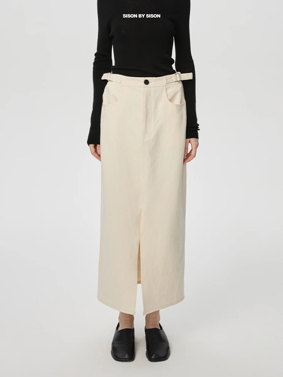Sison by Sison Women's Casual Cotton Linen Blend Adjustable Waist Midi Skirt in Beige A-Line Silhouette Comfortable Fit
Sison by Sison Women's Casual Cotton Linen Blend Adjustable Waist Midi Skirt in Beige A-Line Silhouette Comfortable Fit