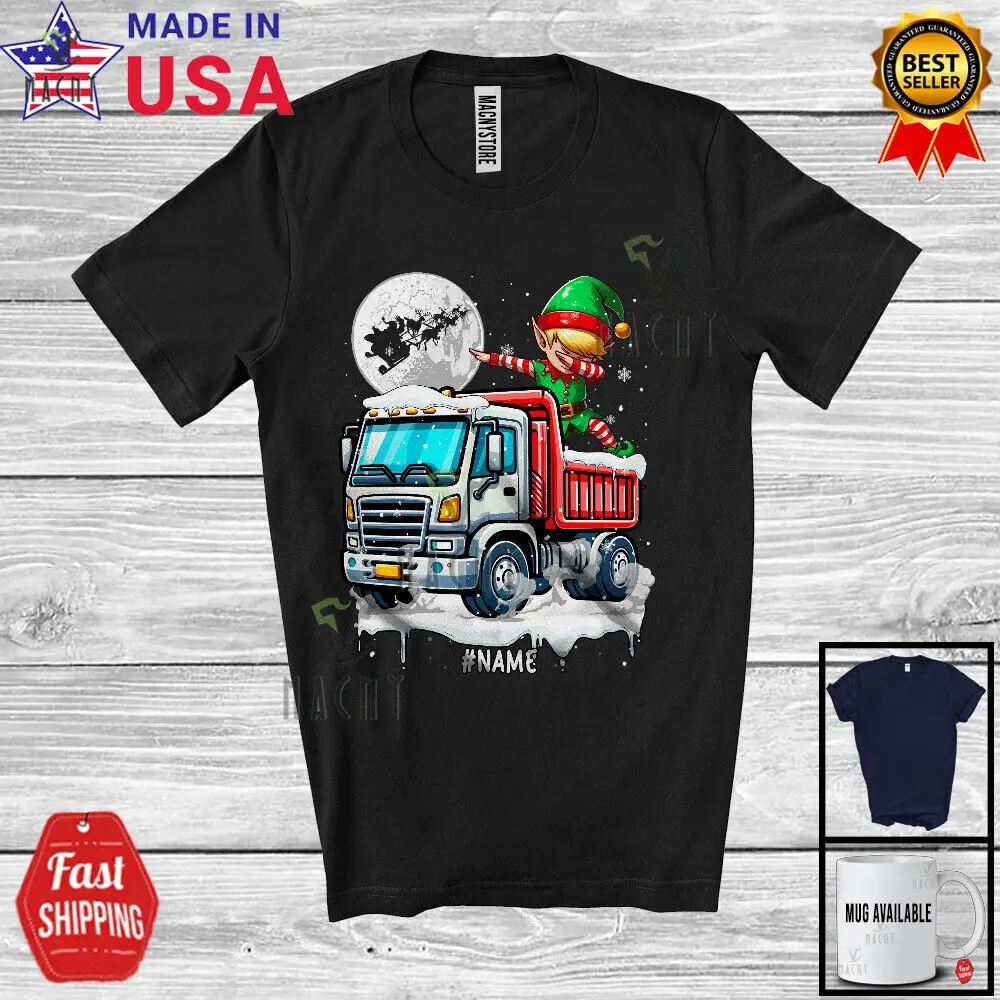 Dabbing Elf On Truck; Joyful Christmas Custom Name; Truck Driver Trucker T-Shirt
Dabbing Elf On Truck; Joyful Christmas Custom Name; Truck Driver Trucker T-Shirt