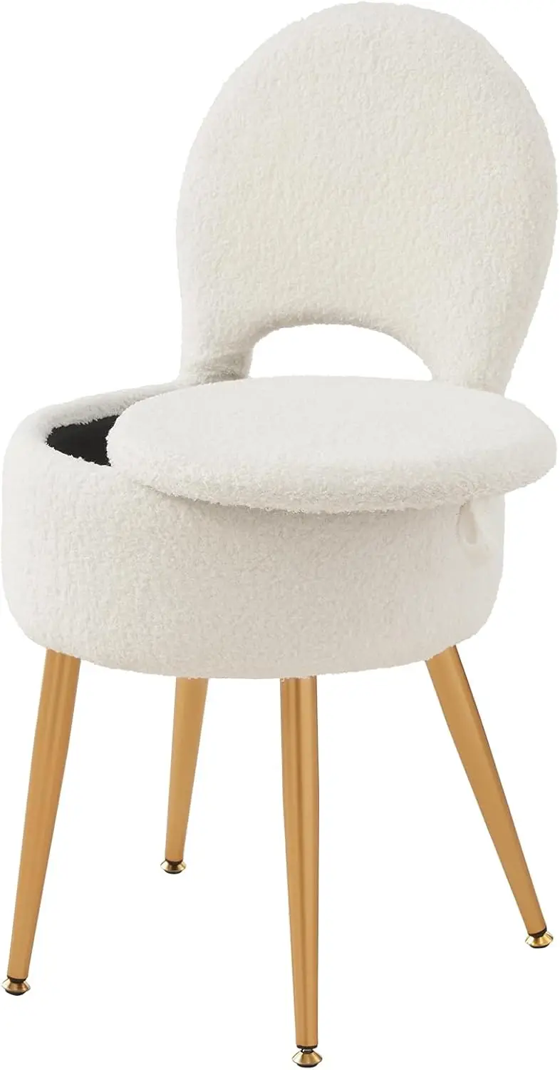 Vanity Stool with Storage and Folding Back, Velvet Ottoman for Makeup, Bedroom
Vanity Stool with Storage and Folding Back, Velvet Ottoman for Makeup, Bedroom