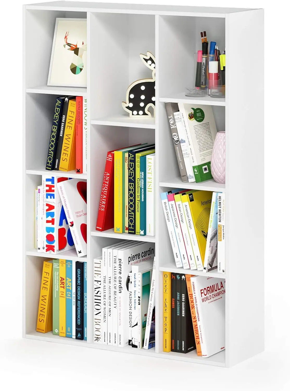 11-Cube Bookshelf, Reversible Bookcase, Open Storage Shelf for Living Room, Bedroom, Home Office, White, Easy Assembly
11-Cube Bookshelf, Reversible Bookcase, Open Storage Shelf for Living Room, Bedroom, Home Office, White, Easy Assembly