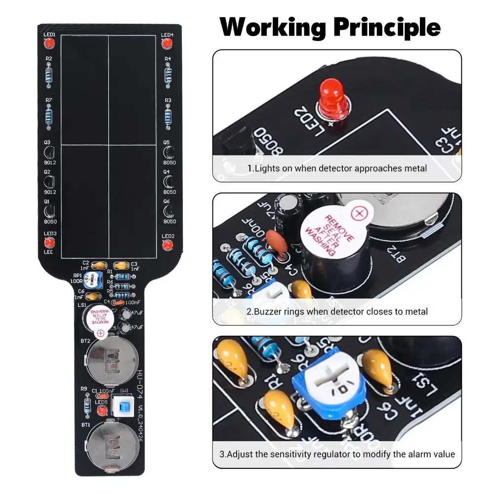 DC 3V-5V DIY Metal Detector Kit Non-contact Sensor 60mm Sensor Metal Detector Module Simple Circuit Loose Parts
DC 3V-5V DIY Metal Detector Kit Non-contact Sensor 60mm Sensor Metal Detector Module Simple Circuit Loose Parts