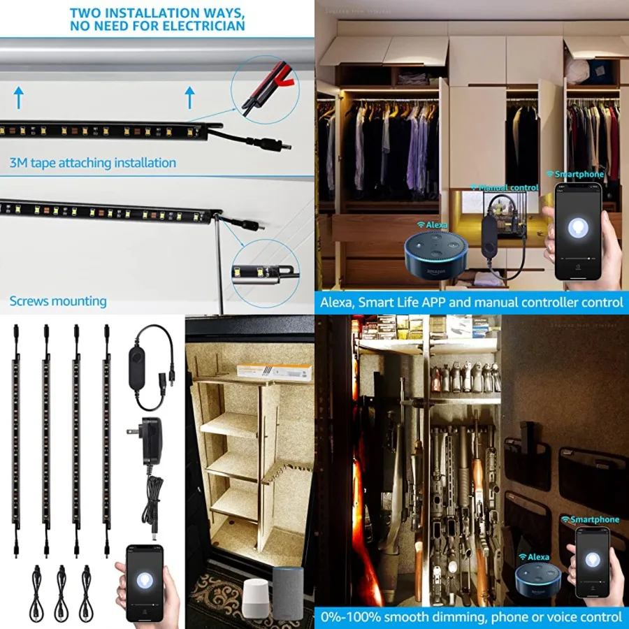 Voice Control Smart LED Safe Lighting Kit, 4 12 Inch Dimmable Linkable Light Bars, Compatible with AlexaandRocker Switch, 100-2
Voice Control Smart LED Safe Lighting Kit, 4 12 Inch Dimmable Linkable Light Bars, Compatible with AlexaandRocker Switch, 100-2