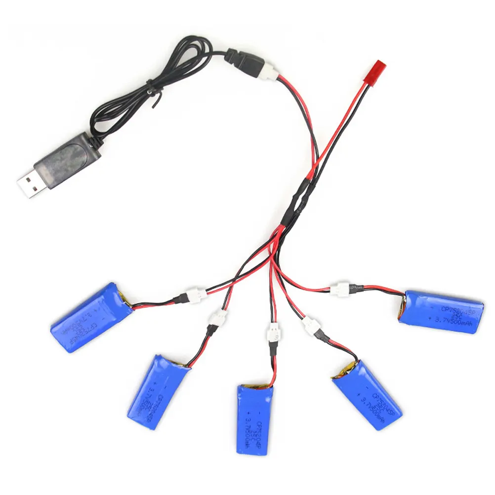 5pcs 3.7V 500mAh 25C Lipo Batteries & 2 to 5 Balance Charging Cable & USB Cable Set for X4 H107 H107L H107D H107C U816 U816A
5pcs 3.7V 500mAh 25C Lipo Batteries & 2 to 5 Balance Charging Cable & USB Cable Set for X4 H107 H107L H107D H107C U816 U816A