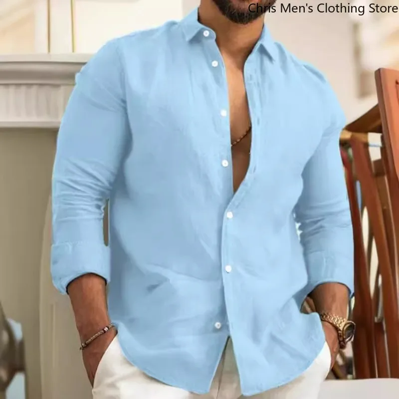 【 Multiple Colors 】Men's Cotton and Linen Breathable Long-sleeved Shirts, Simple Fashionable Business Casual Shirts for Autumn
【 Multiple Colors 】Men's Cotton and Linen Breathable Long-sleeved Shirts, Simple Fashionable Business Casual Shirts for Autumn