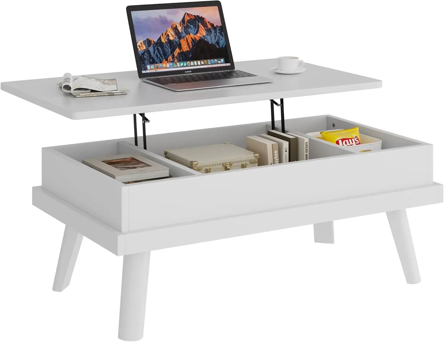 Lift Top Coffee Table with Hidden Storage, Adjustable Height for Living Room, Office, Home (White)
Lift Top Coffee Table with Hidden Storage, Adjustable Height for Living Room, Office, Home (White)