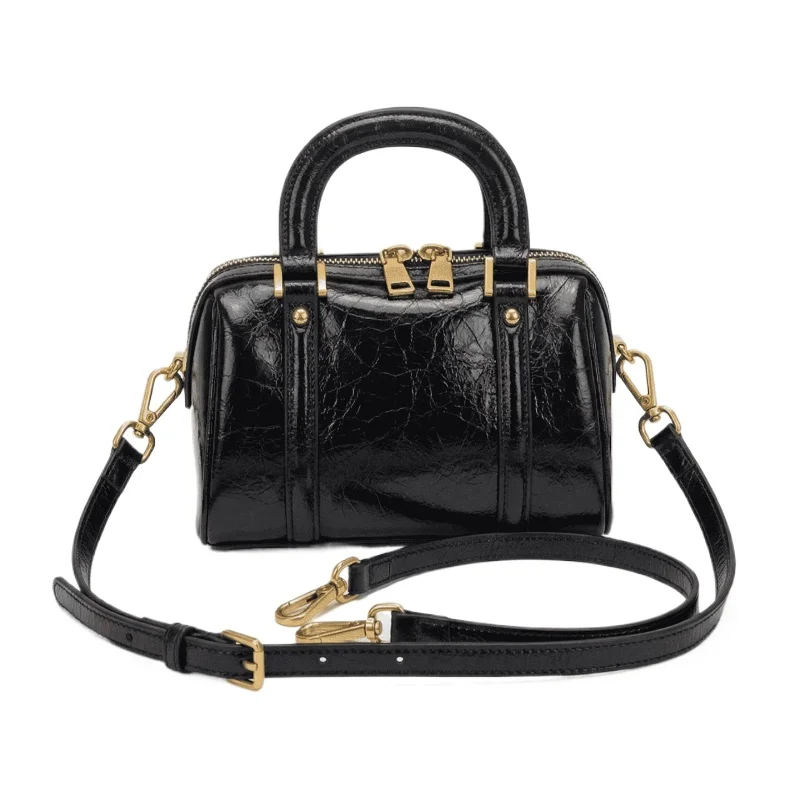 Women Genuine Leather Boston Bag Top Grain Cowhide Crossbody Shoulder Handbag Small Oil Wax Leather Purse
Women Genuine Leather Boston Bag Top Grain Cowhide Crossbody Shoulder Handbag Small Oil Wax Leather Purse