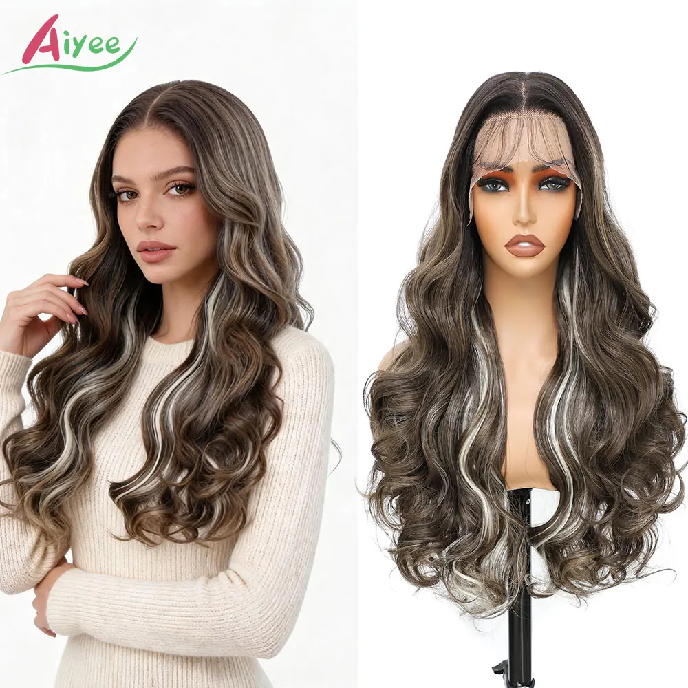 AIYEE 30 Inch Wavy Lace Front Wig Synthetic Hair Black With Copper Red Ombre Natural Looking Cosplay Hairpiece For Women 13x4
AIYEE 30 Inch Wavy Lace Front Wig Synthetic Hair Black With Copper Red Ombre Natural Looking Cosplay Hairpiece For Women 13x4