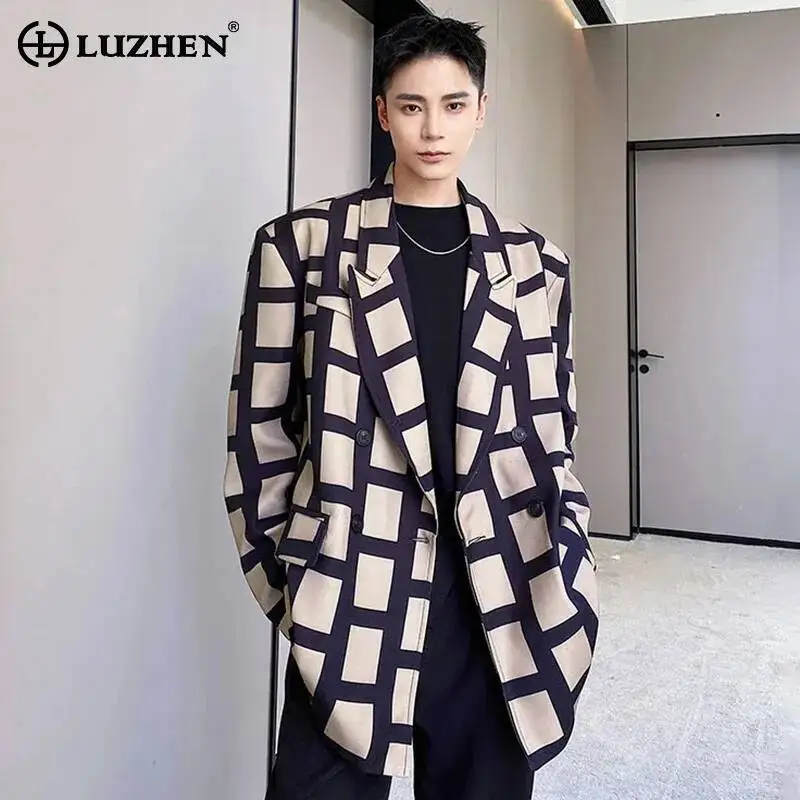 LUZHEN Men's Fashion Blazer Original Plaid Jacket Printed Loose 2025 Autumn Elegant Handsome Casual Male Coat New Clothes JY7145
LUZHEN Men's Fashion Blazer Original Plaid Jacket Printed Loose 2025 Autumn Elegant Handsome Casual Male Coat New Clothes JY7145