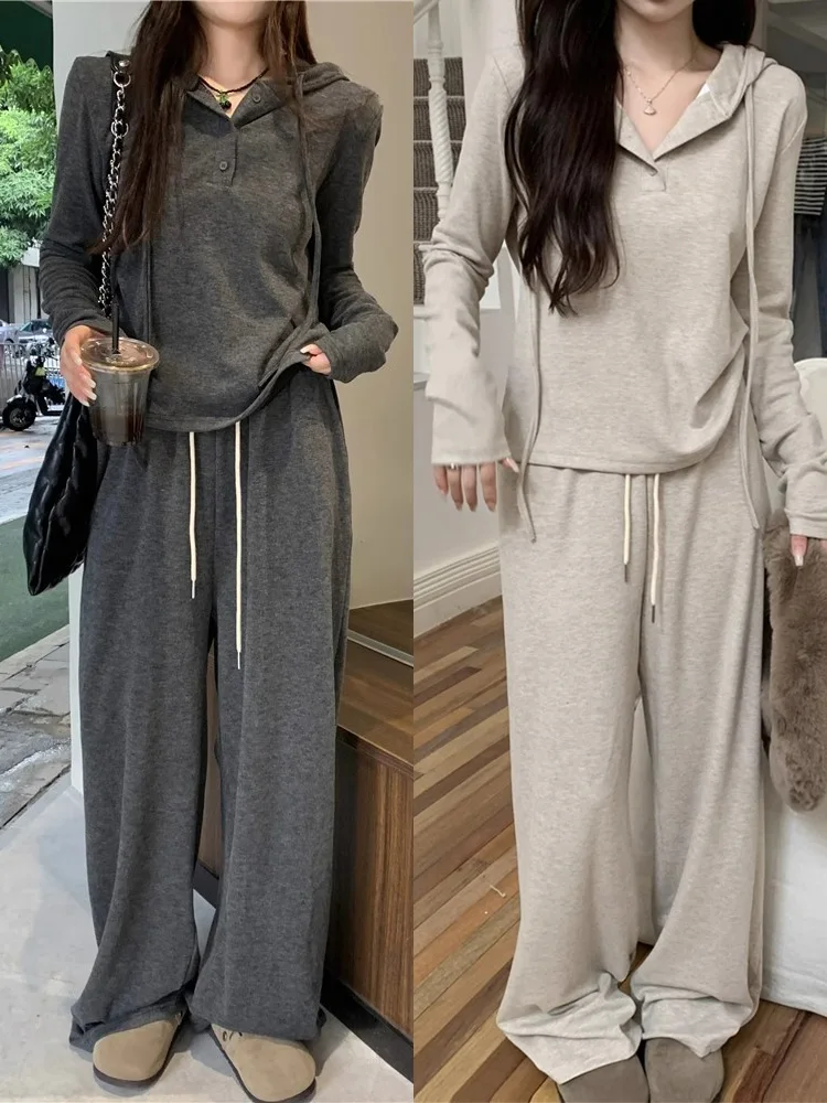 Lazy Sle, повседневный комплект спортивной одежды, женский осенний антивозрастной свитер с капюшоном, длинный свеч, широкие брюки, комплект из двух предметов
Lazy Sle, повседневный комплект спортивной одежды, женский осенний антивозрастной свитер с капюшоном, длинный свеч, широкие брюки, комплект из двух предметов