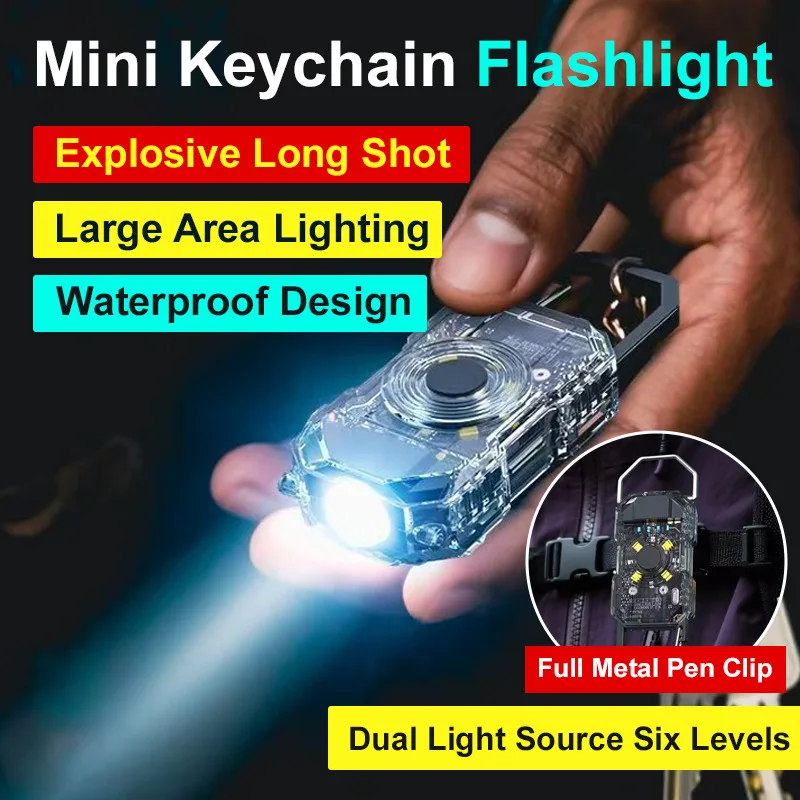 Portable Keychain Mini Flashlight Multifunctional 6-Gear Adjustable Warning Light Type-C Rechargeable Outdoor Emergency Light
Portable Keychain Mini Flashlight Multifunctional 6-Gear Adjustable Warning Light Type-C Rechargeable Outdoor Emergency Light