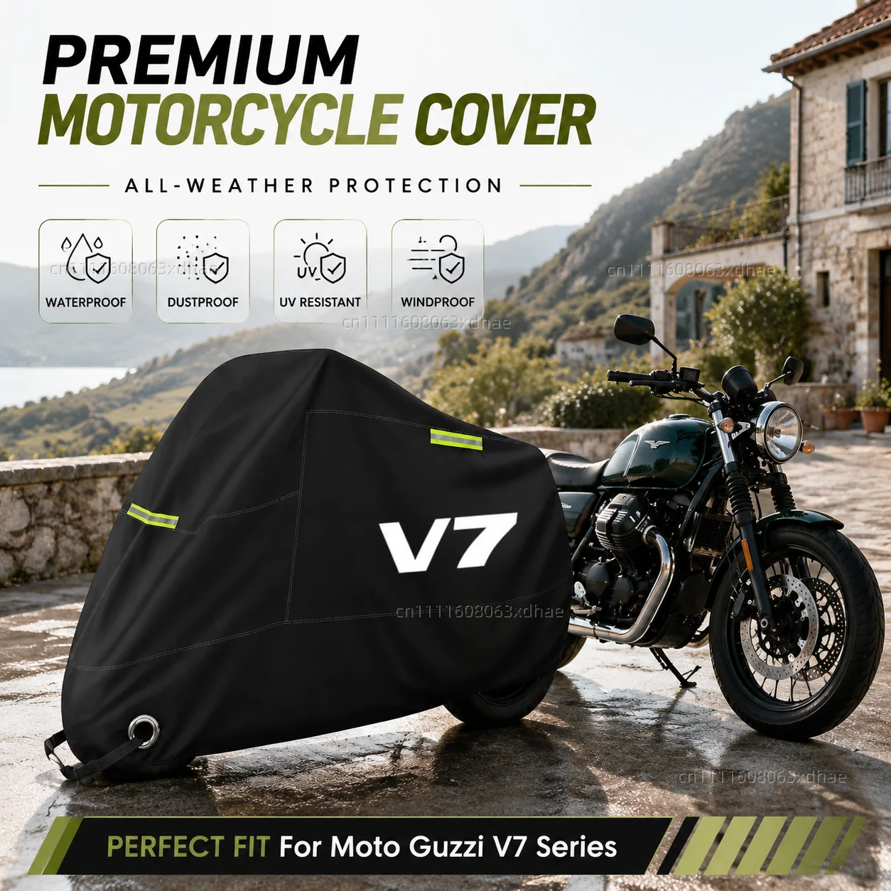 Motorcycle Full Cover Waterproof Rain Dustproof All Season 190T Oxford Cloth For For Moto Guzzi V7 Series 2008-2024
Motorcycle Full Cover Waterproof Rain Dustproof All Season 190T Oxford Cloth For For Moto Guzzi V7 Series 2008-2024