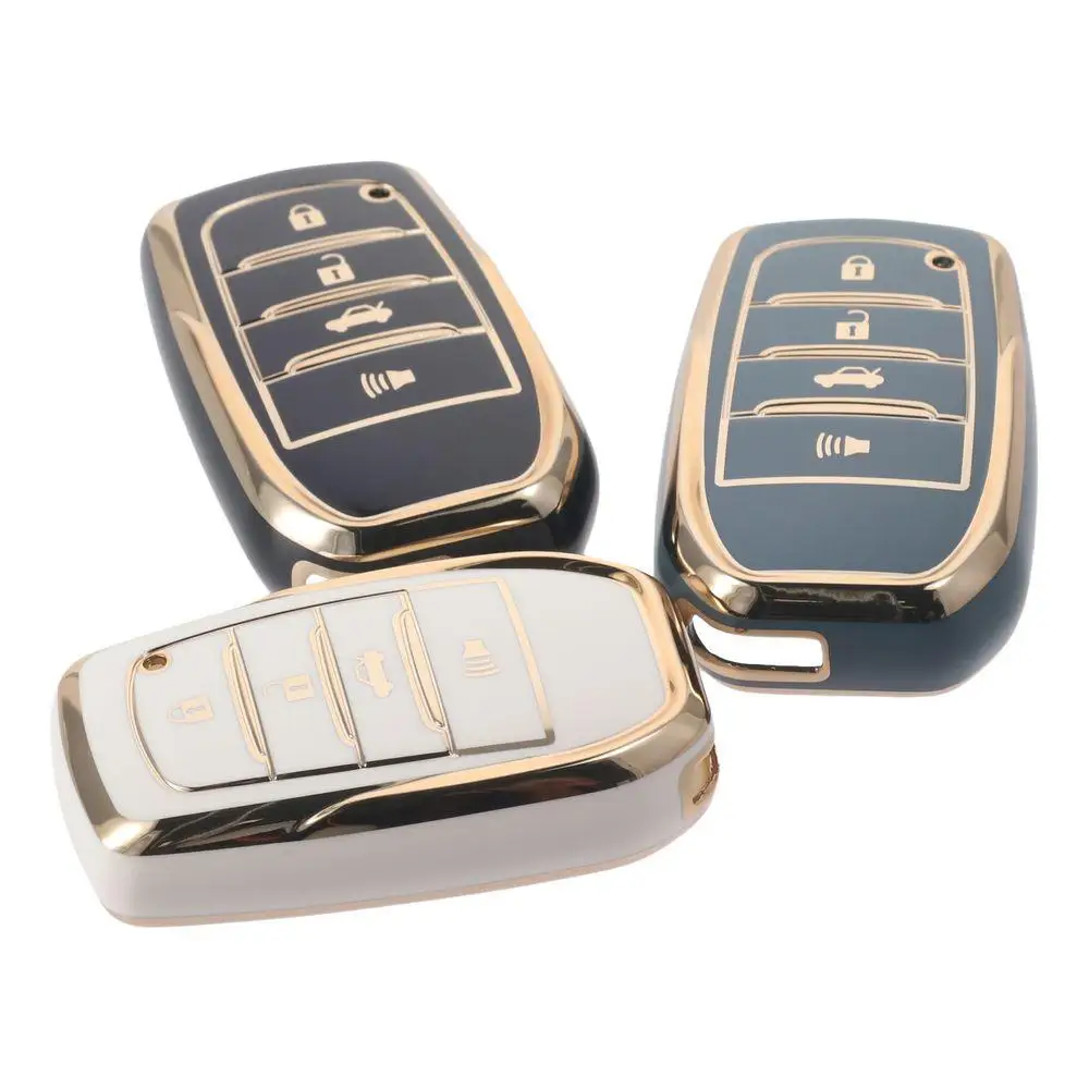 4-Button Key Fob Cover for Toyota Gold Edge TPU Full Cover Key Fob Case Smart Remote Key Case
4-Button Key Fob Cover for Toyota Gold Edge TPU Full Cover Key Fob Case Smart Remote Key Case