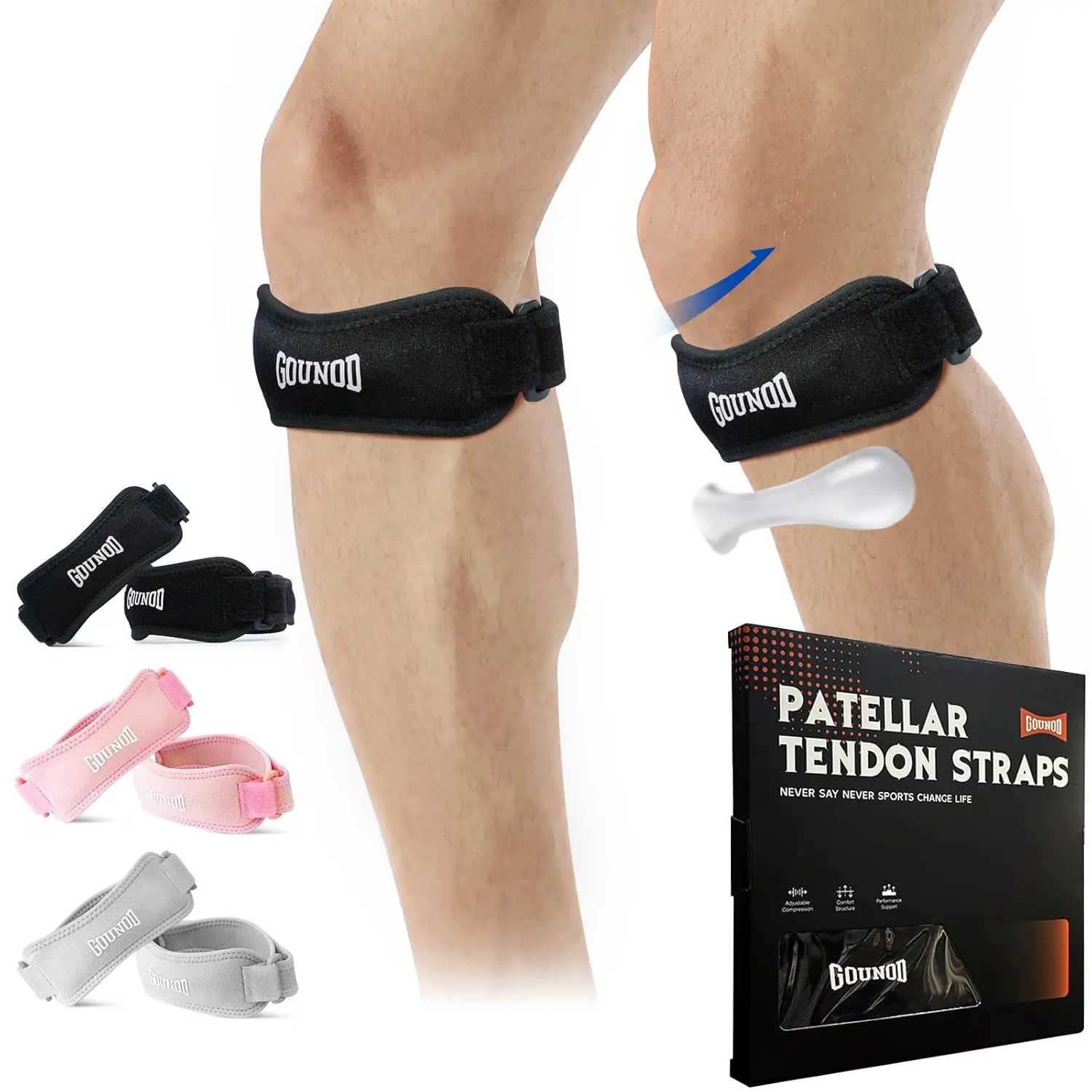 2PC/1Pair GOUNOD Patella Knee Straps Adjustable Knee Straps Running Sports for Pain Relief
2PC/1Pair GOUNOD Patella Knee Straps Adjustable Knee Straps Running Sports for Pain Relief