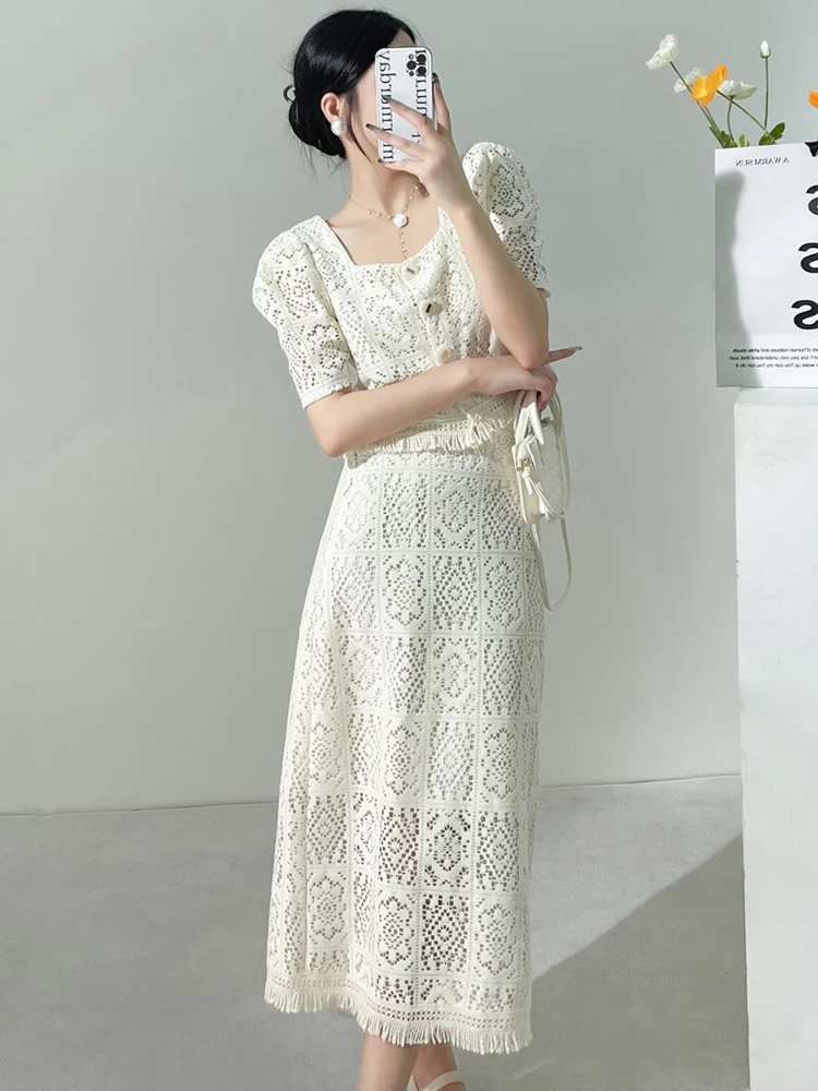 French 2 Piece Sets For Outfit Sweet Fashion Short Sleeve Vest Top Long Skirt Suits Casual Ensemble Femme
French 2 Piece Sets For Outfit Sweet Fashion Short Sleeve Vest Top Long Skirt Suits Casual Ensemble Femme