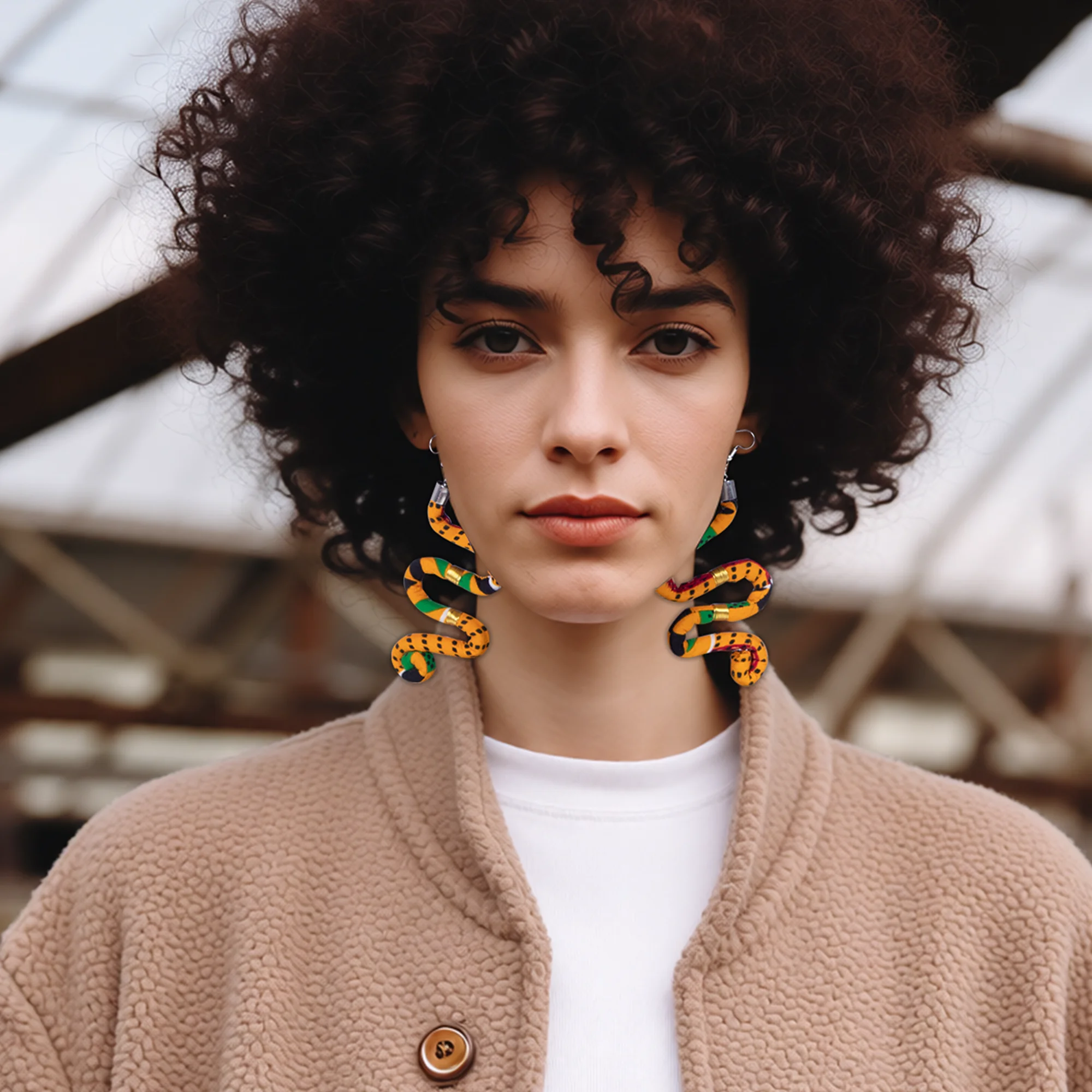African Ankara Print Snake Dangle Earrings for Women Bohemian Ethnic Geometric Pattern Drop Earrings Daily Wear WYB1073
African Ankara Print Snake Dangle Earrings for Women Bohemian Ethnic Geometric Pattern Drop Earrings Daily Wear WYB1073