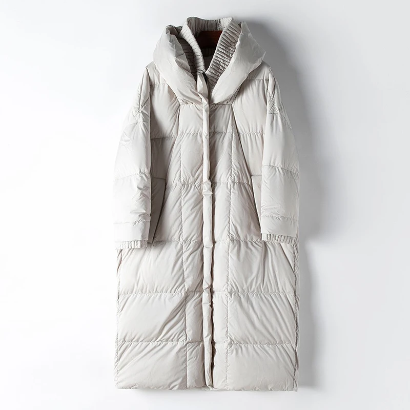 2023 Winter New Women's X-Long Down Coat Korean Casual Warm Hooded Stand Collar White Duck Down Jackets Loose Thicken Parkas
2023 Winter New Women's X-Long Down Coat Korean Casual Warm Hooded Stand Collar White Duck Down Jackets Loose Thicken Parkas