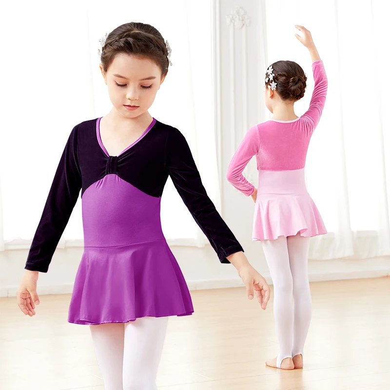Girls Ballet Leotards Kids Dance Dress Velvet Splice Dance Leotards Long Sleeves Child Gymnastics Ballet Practice Bodysuits
Girls Ballet Leotards Kids Dance Dress Velvet Splice Dance Leotards Long Sleeves Child Gymnastics Ballet Practice Bodysuits