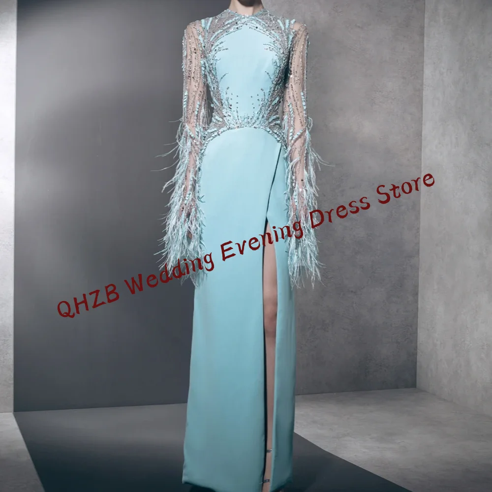 Elegant Appliquins Feather Side Split Straight Mother Of Wedding Dresses Bridal Gowns Customized
Elegant Appliquins Feather Side Split Straight Mother Of Wedding Dresses Bridal Gowns Customized