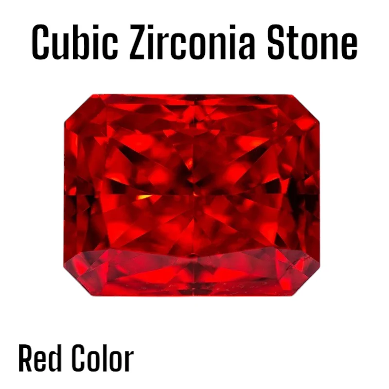 High Carbon Diamond Cubic Zirconia Stone Red Color Radiant Shape 4k Crushed Ice Cut Lab Synthetic Cz Gems Women Jewelry Making
High Carbon Diamond Cubic Zirconia Stone Red Color Radiant Shape 4k Crushed Ice Cut Lab Synthetic Cz Gems Women Jewelry Making