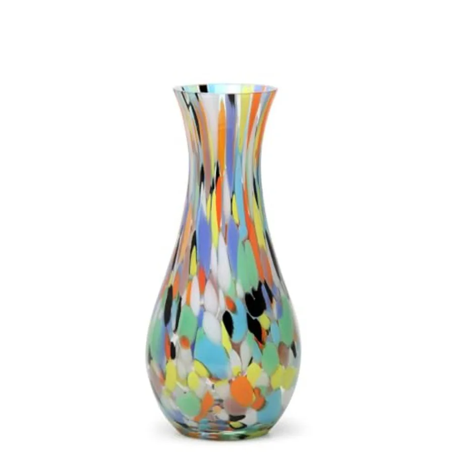 Flower room decoration and centerpiece: hand-blown Murano-style art glass vase gold-colored with confetti effect premium glass
Flower room decoration and centerpiece: hand-blown Murano-style art glass vase gold-colored with confetti effect premium glass