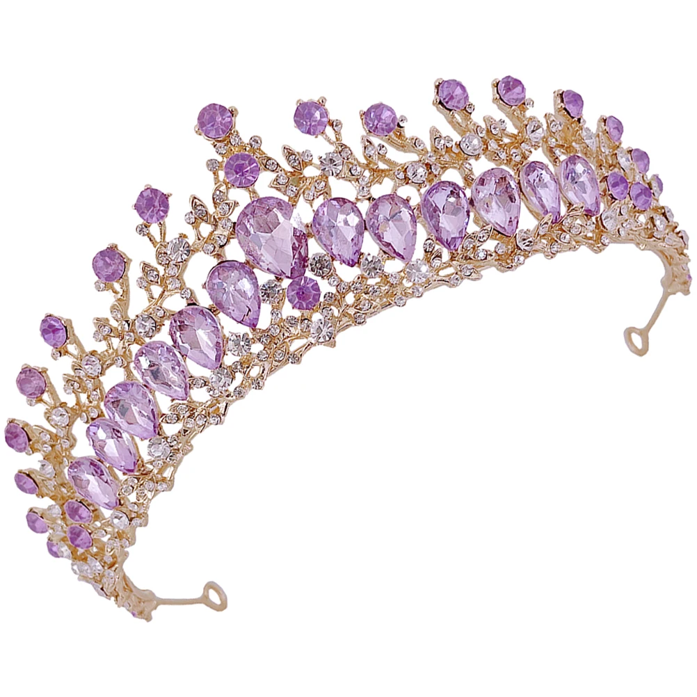 Rhinestone Crown Women Elegant Bridal Tiara Purple Decor Wedding Party Headpiece Bride Headdress Fashion Accessories
Rhinestone Crown Women Elegant Bridal Tiara Purple Decor Wedding Party Headpiece Bride Headdress Fashion Accessories
