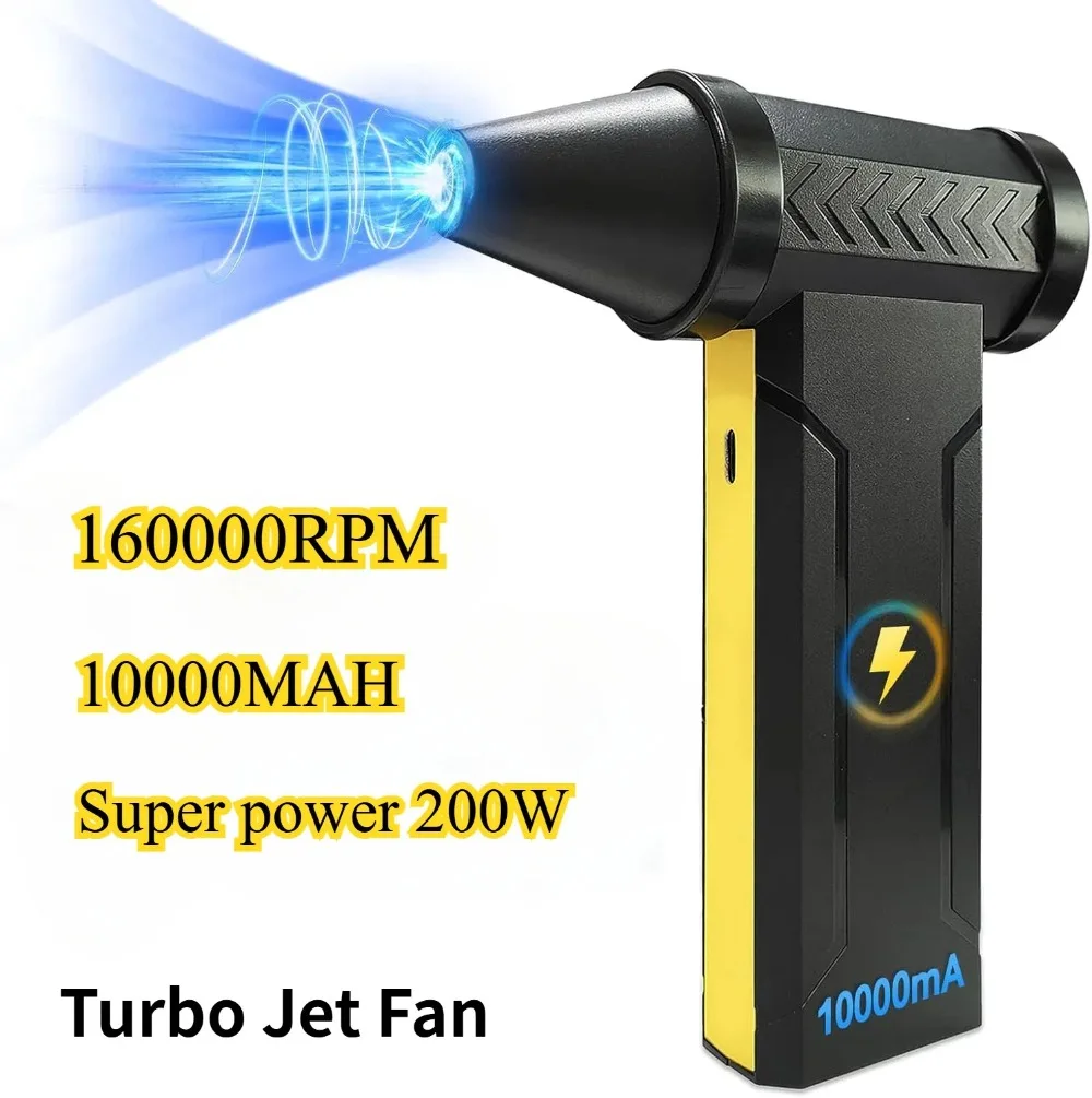 New 160000RPM Turbo Jet Fan Brushless Motor Handheld Duct Fan 60M/S 10000MAH Portable Type-C Charging For Indoor & Outdoor Use
New 160000RPM Turbo Jet Fan Brushless Motor Handheld Duct Fan 60M/S 10000MAH Portable Type-C Charging For Indoor & Outdoor Use