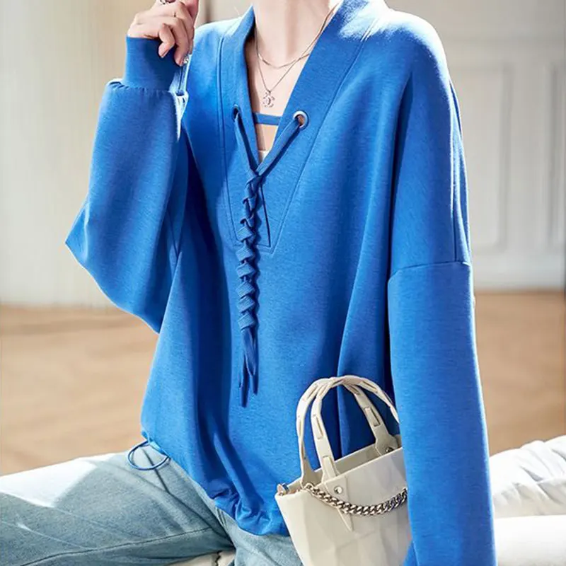 Elegant Fashion Harajuku Slim Fit All Match Solid Sweatshirt Insert V Neck Long Sleeve Tops Women Loose Casual Female Clothes
Elegant Fashion Harajuku Slim Fit All Match Solid Sweatshirt Insert V Neck Long Sleeve Tops Women Loose Casual Female Clothes