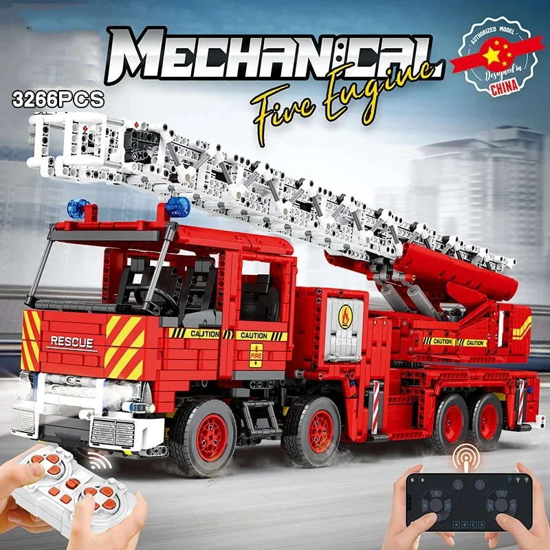 3266Pcs Fire Engineering Ladder Truck Building Blocks Remote Control Fire Rescue Car Model Bricks Set Toy For Kids Holiday Gifts
3266Pcs Fire Engineering Ladder Truck Building Blocks Remote Control Fire Rescue Car Model Bricks Set Toy For Kids Holiday Gifts