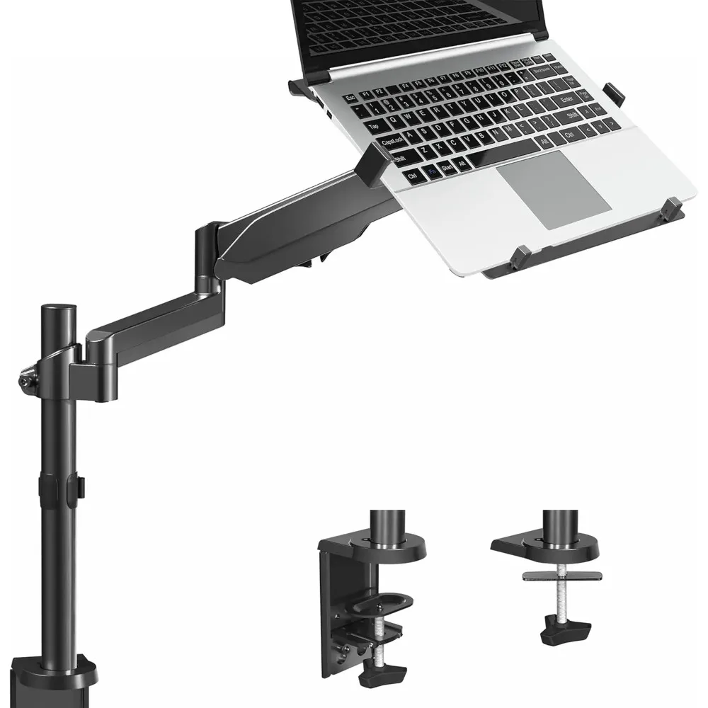 Universal Adjustable 10-15.6 Inch Laptop Mount for Desk, Single Arm VESA Stand with C-clamp and Grommet Options
Universal Adjustable 10-15.6 Inch Laptop Mount for Desk, Single Arm VESA Stand with C-clamp and Grommet Options