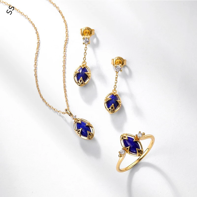 Lapis Lazuli & S925 Sterling Silver Jewelry Set Elegant Earrings and Ring for Women Boho Chic Spiritual Healing Gemstone Gift
Lapis Lazuli & S925 Sterling Silver Jewelry Set Elegant Earrings and Ring for Women Boho Chic Spiritual Healing Gemstone Gift