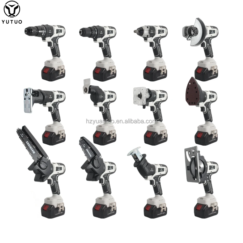 Hot YUTUO OEM Professional 20V 12 in 1 Cordless Brushless Multi Head Power Tools Set Power Drill Wrench Saw Sander Combo Kit
Hot YUTUO OEM Professional 20V 12 in 1 Cordless Brushless Multi Head Power Tools Set Power Drill Wrench Saw Sander Combo Kit