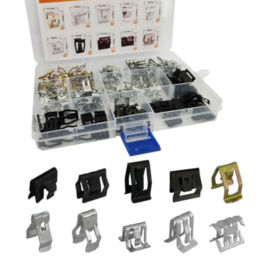100Pcs 10 Sizes Auto Car U-Clip Metal Trim Panel Spring Clip Trim Moulding Clip Kit 4A0-867-276A Replacement for Most Cars
100Pcs 10 Sizes Auto Car U-Clip Metal Trim Panel Spring Clip Trim Moulding Clip Kit 4A0-867-276A Replacement for Most Cars