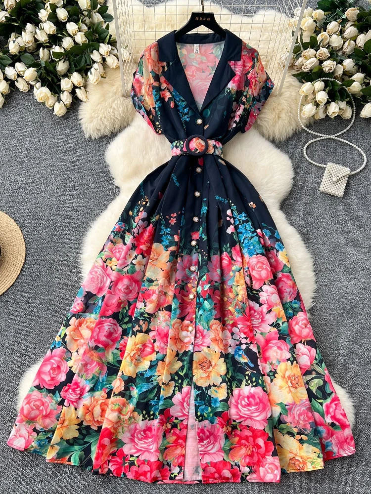 Women Elegant Print Vintage A-line Party Vacation Dress Summer Sleeveless New Flip Collar Midi Pleat Dresses Vestidos
Women Elegant Print Vintage A-line Party Vacation Dress Summer Sleeveless New Flip Collar Midi Pleat Dresses Vestidos