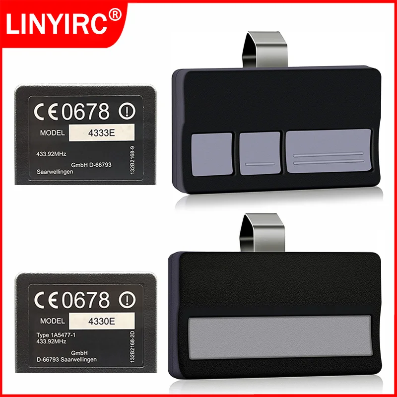 4330E 4332E 4333E 4335E 4330EML 4332EML 4333EML 4335EML Garage Door Remote Control 433.92MHz Rolling Code Garage Door Opener
4330E 4332E 4333E 4335E 4330EML 4332EML 4333EML 4335EML Garage Door Remote Control 433.92MHz Rolling Code Garage Door Opener