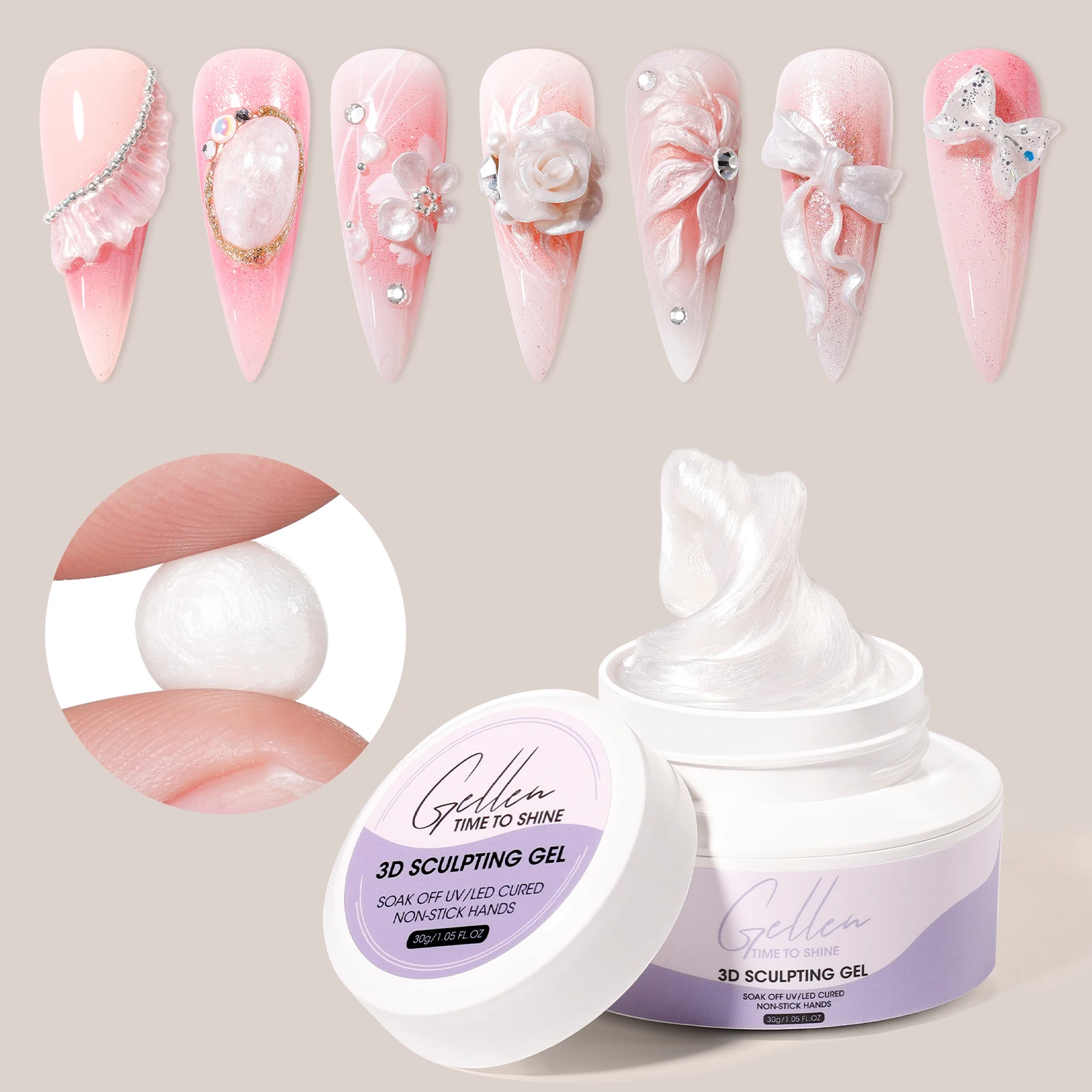 GELLEN White 3D Sculpting Nail Gel 30g UV Cured Non Sticky Solid Gel Professional Nail Art Gel Creative Molding Extension Glue
GELLEN White 3D Sculpting Nail Gel 30g UV Cured Non Sticky Solid Gel Professional Nail Art Gel Creative Molding Extension Glue