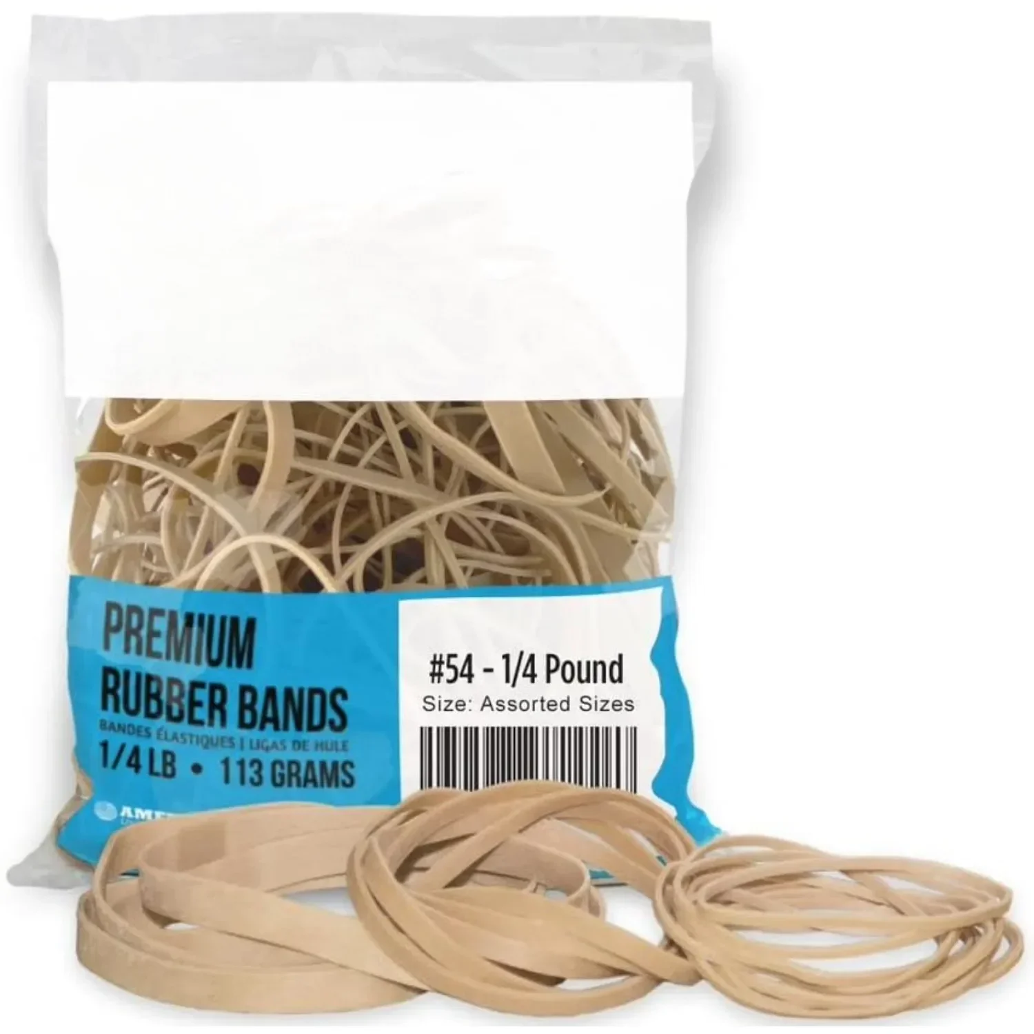 Size #54, various sizes, Everyday Rubber bands, Commercial Rubber bands - 1/4 pound bag
Size #54, various sizes, Everyday Rubber bands, Commercial Rubber bands - 1/4 pound bag