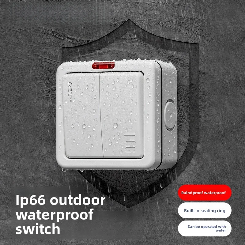 Ip66 Outdoor Waterproof Switch Box Household Rainstorm Proof Doorbell Switch Single Open Double Control Panel Surface Mounted
Ip66 Outdoor Waterproof Switch Box Household Rainstorm Proof Doorbell Switch Single Open Double Control Panel Surface Mounted