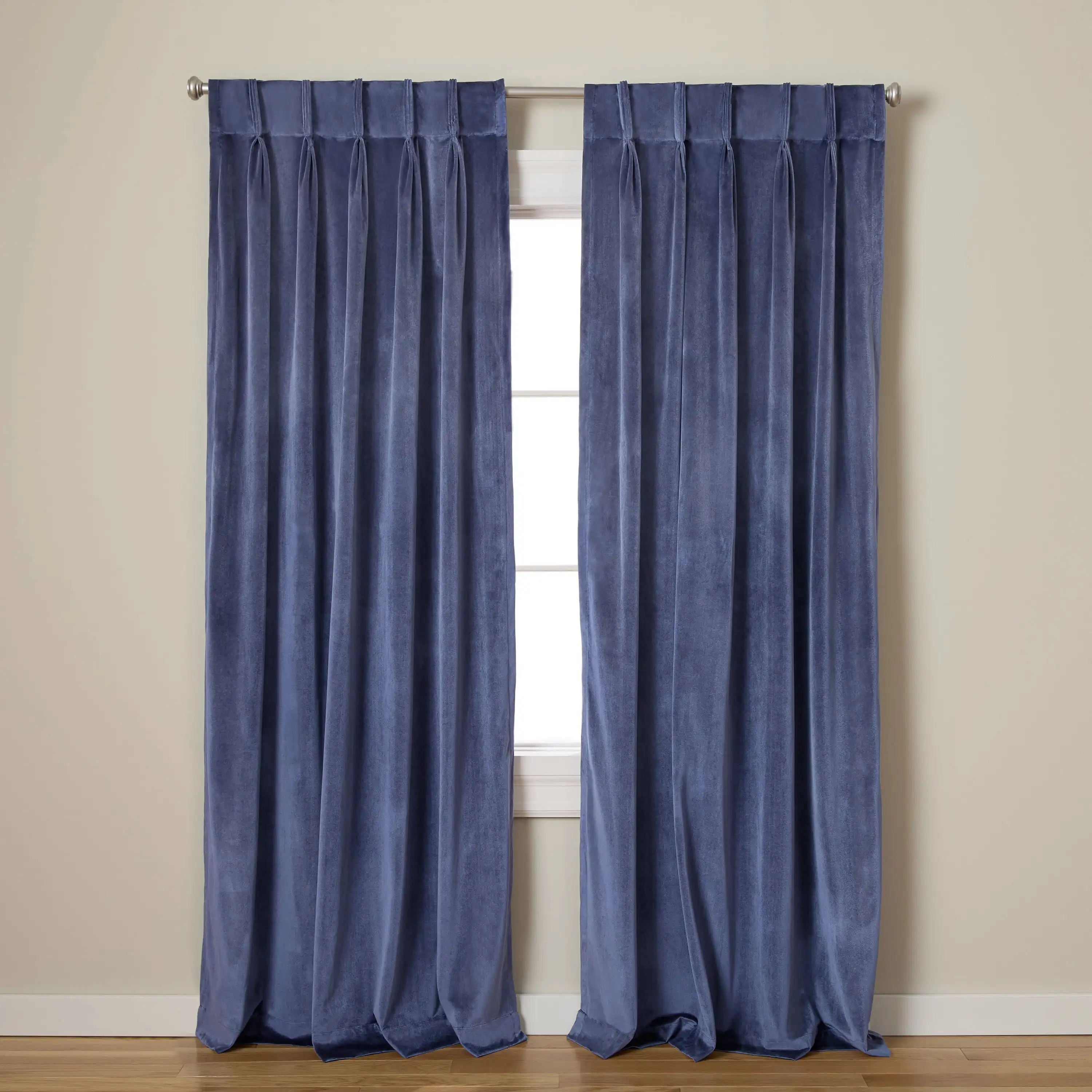 TOWN & COUNTRY LUXE Velour Solid Heavyweight Indoor Curtains, Light Filtering Opacity, Triple Pinch Pleat Top, Plush Velvet, 2-
TOWN & COUNTRY LUXE Velour Solid Heavyweight Indoor Curtains, Light Filtering Opacity, Triple Pinch Pleat Top, Plush Velvet, 2-