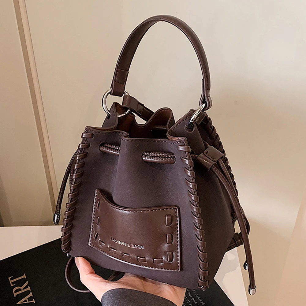 Vintage Women Suede Bucket Bag Solid Soft String Handle Bags Large Capacity Female Daily Commute Crossbody Shoulder Pack
Vintage Women Suede Bucket Bag Solid Soft String Handle Bags Large Capacity Female Daily Commute Crossbody Shoulder Pack