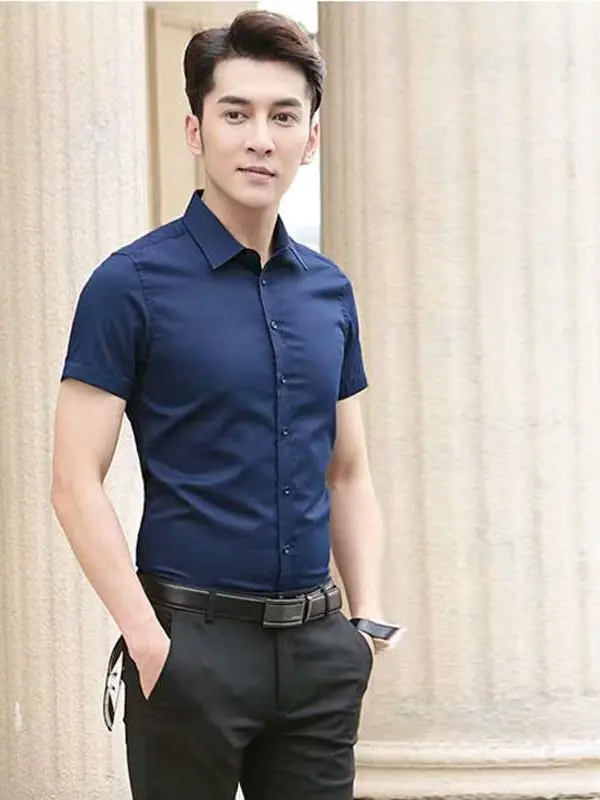 Professional Mens White Short Sleeve Shirt New Style Cleanfit PU Leather Fabric Thin Model for Middle-Aged And Elderly People
Professional Mens White Short Sleeve Shirt New Style Cleanfit PU Leather Fabric Thin Model for Middle-Aged And Elderly People